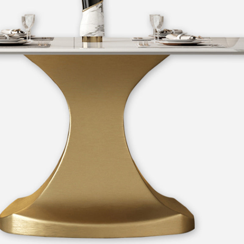 Luxury 1/2/5/6/7 Pieces Dining Set Sintered Stone Dining Table Set with Leather Chairs