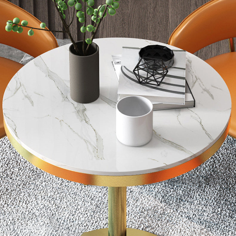 1/3/4/5 Pcs Metal Scandinavian Dining Room Set with Round Indoor Table Dinette Set