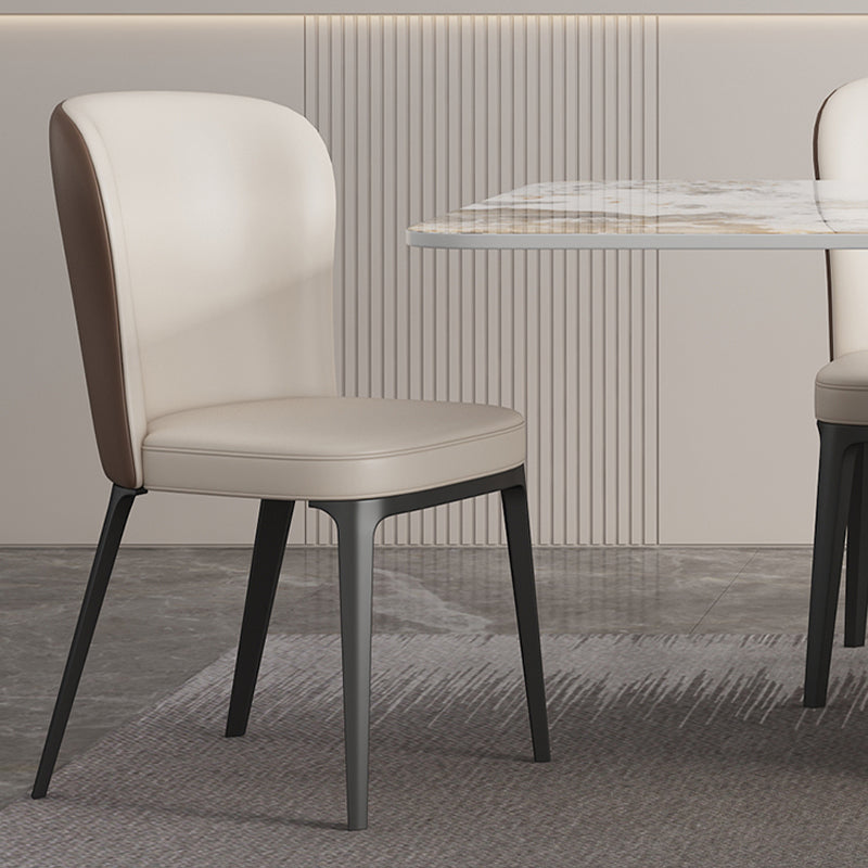 Modern 1/2/5/6 Pieces Dining Set Sintered Stone Dining Table Set with Leather Chairs