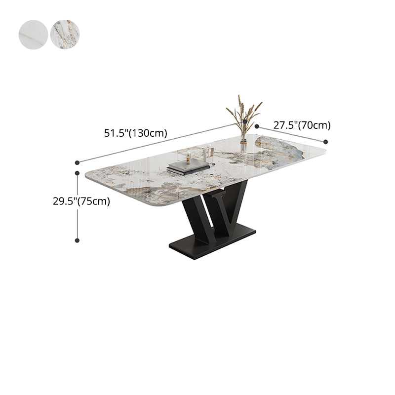 Modern 1/2/5/6 Pieces Dining Set Sintered Stone Dining Table Set with Leather Chairs