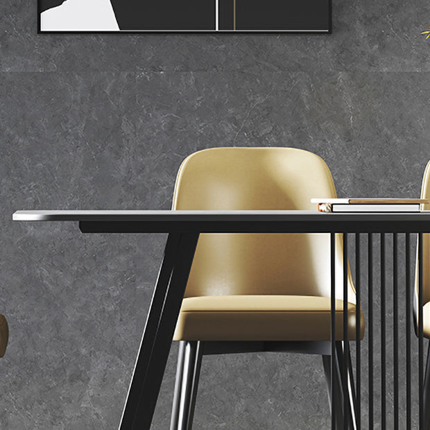 Modern 1/2/5/7 Pieces Dining Set Sintered Stone Dining Table Set with Leather Chairs