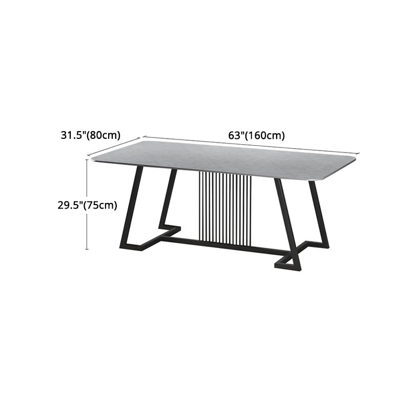 Modern 1/2/5/7 Pieces Dining Set Sintered Stone Dining Table Set with Leather Chairs