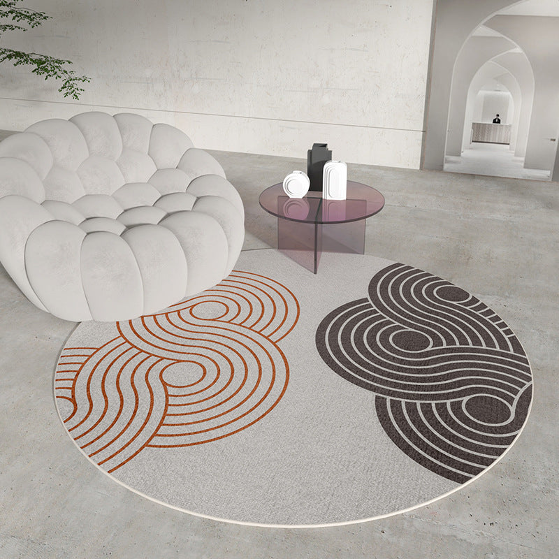 Blackish Green Pattern Rug Polyester Modern Rug Stain Resistant Rug for Living Room