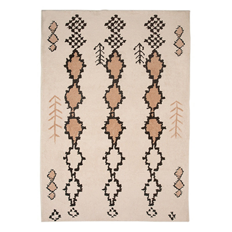 Beige moderner Teppich Polyester Muster Innenblatt Teppich Resistent Teppich für Wohnzimmer