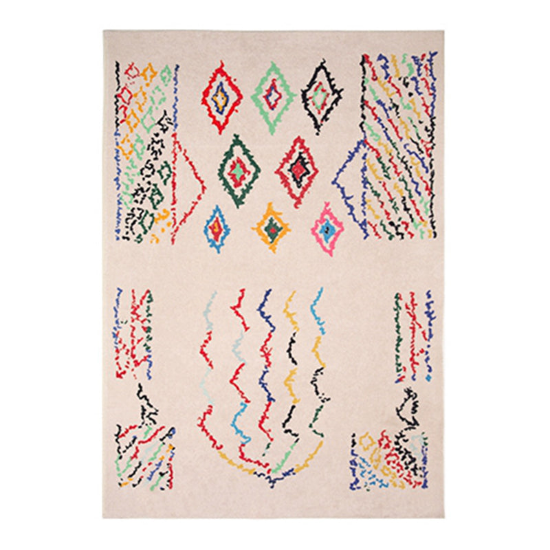 Beige moderner Teppich Polyester Muster Innenblatt Teppich Resistent Teppich für Wohnzimmer