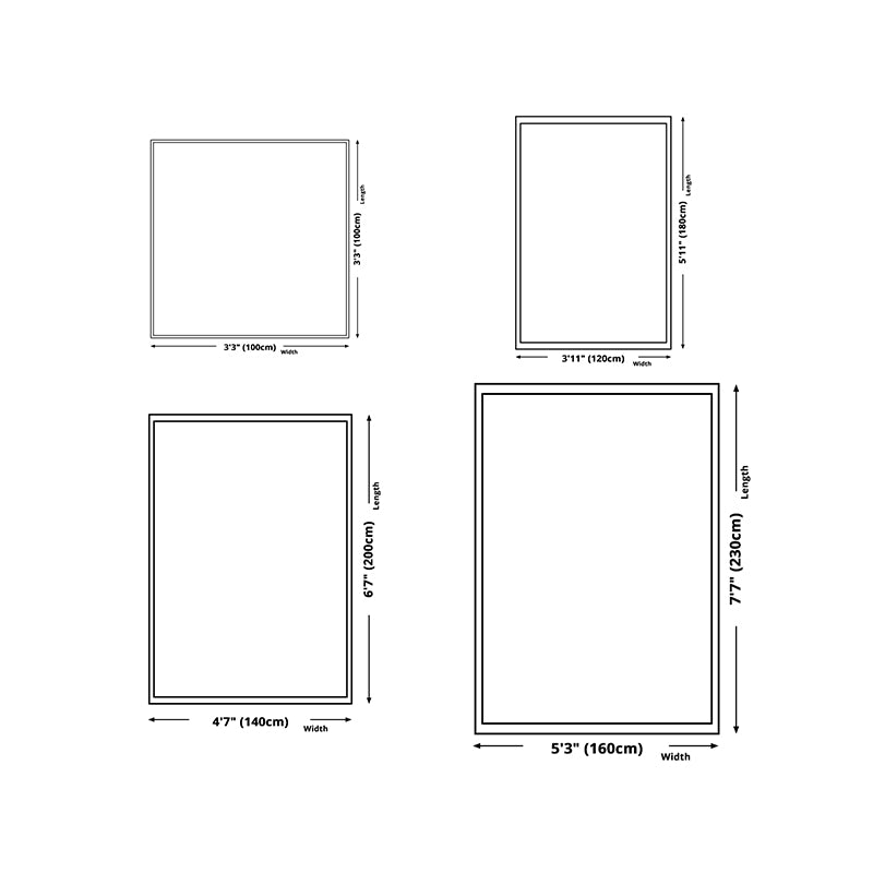 Dark Green Color Block Rug Polyester Nordic Rug Stain Resistant Rug for Drawing Room