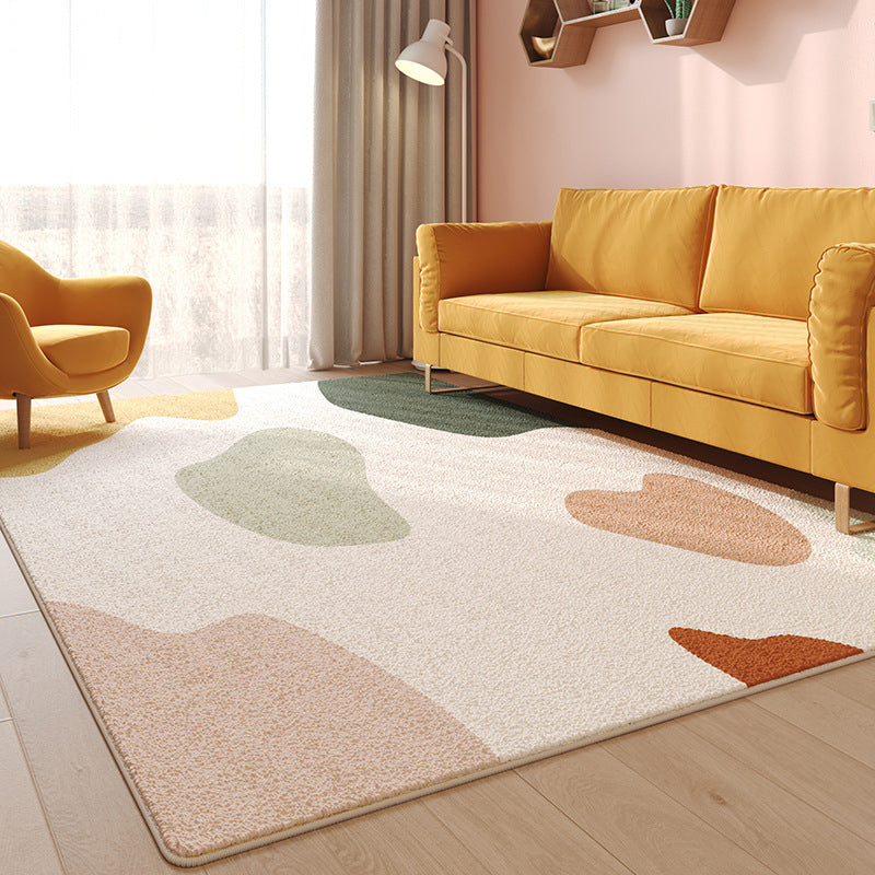 Grauer moderner Teppich Polyester Kontrast Farbe Teppich Waschbar für die Heimdekoration