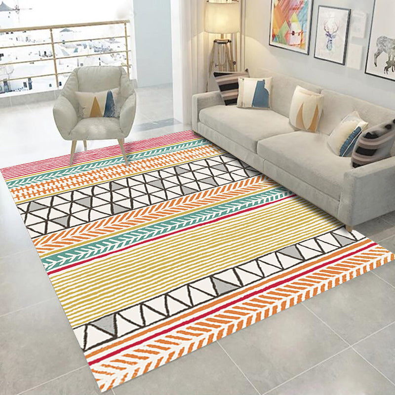 Rosa Muster Teppich Polyester Einfacher Teppichfleckfest -Resistent Teppich für Salon