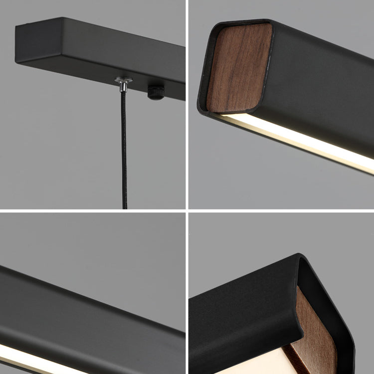 Lámpara de suspensión de restaurante de 1 luces de estilo de isla rectángulo con sombra acrílica