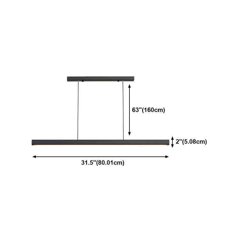 Lámpara de suspensión de restaurante de 1 luces de estilo de isla rectángulo con sombra acrílica