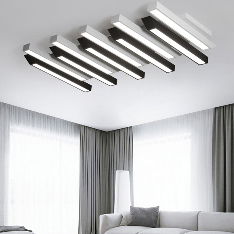 Luminaire de plafond encastré à plusieurs têtes, plafonnier LED contemporain