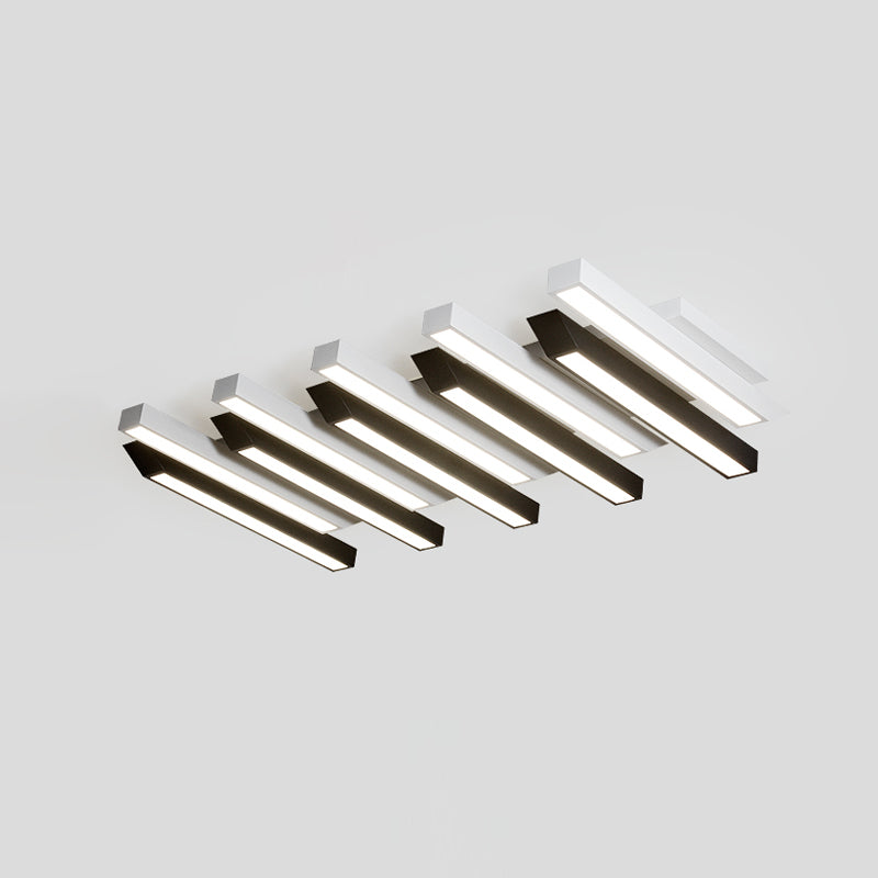 Luminaire de plafond encastré à plusieurs têtes, plafonnier LED contemporain