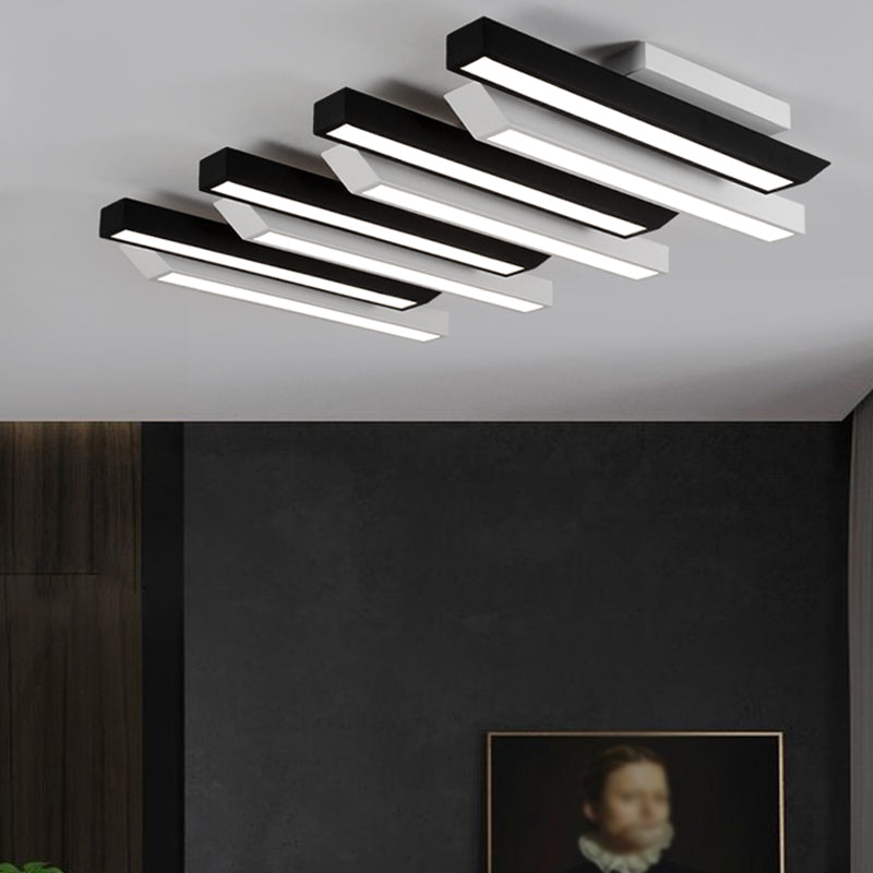 Luminaire de plafond encastré à plusieurs têtes, plafonnier LED contemporain
