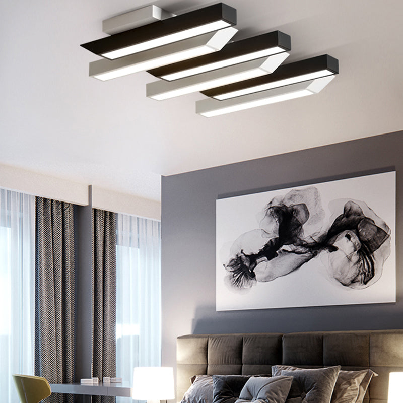 Luminaire de plafond encastré à plusieurs têtes, plafonnier LED contemporain