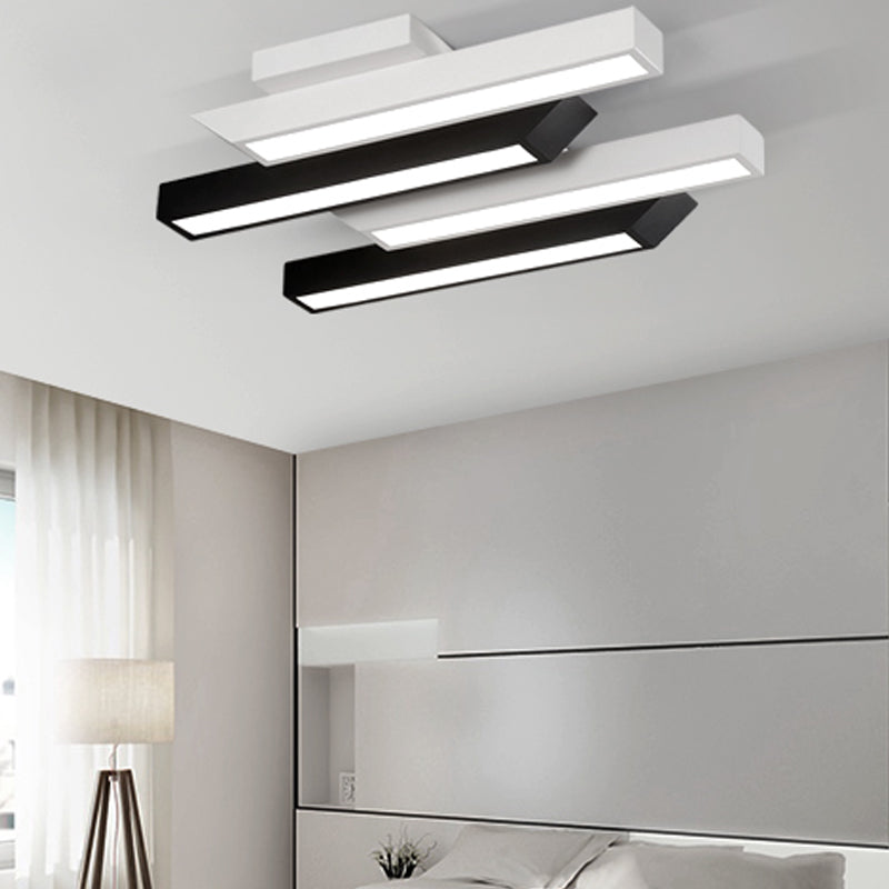 Luminaire de plafond encastré à plusieurs têtes, plafonnier LED contemporain