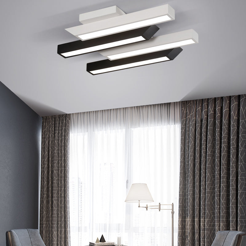 Luminaire de plafond encastré à plusieurs têtes, plafonnier LED contemporain