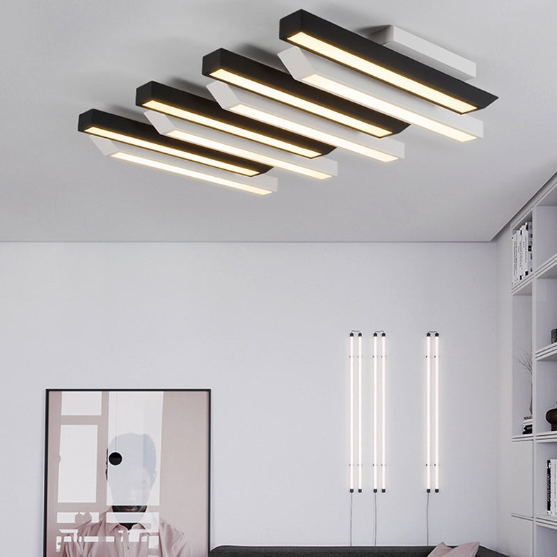 Luminaire de plafond encastré à plusieurs têtes, plafonnier LED contemporain