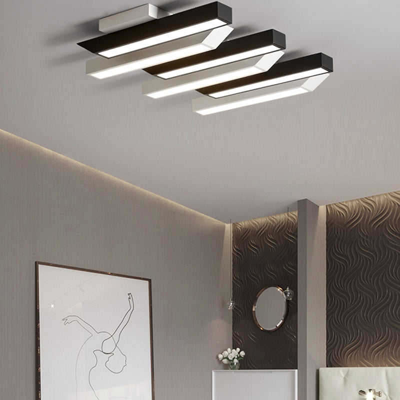 Luminaire de plafond encastré à plusieurs têtes, plafonnier LED contemporain