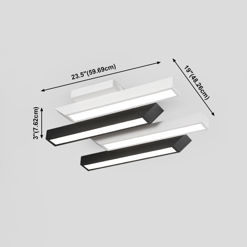 Luminaire de plafond encastré à plusieurs têtes, plafonnier LED contemporain