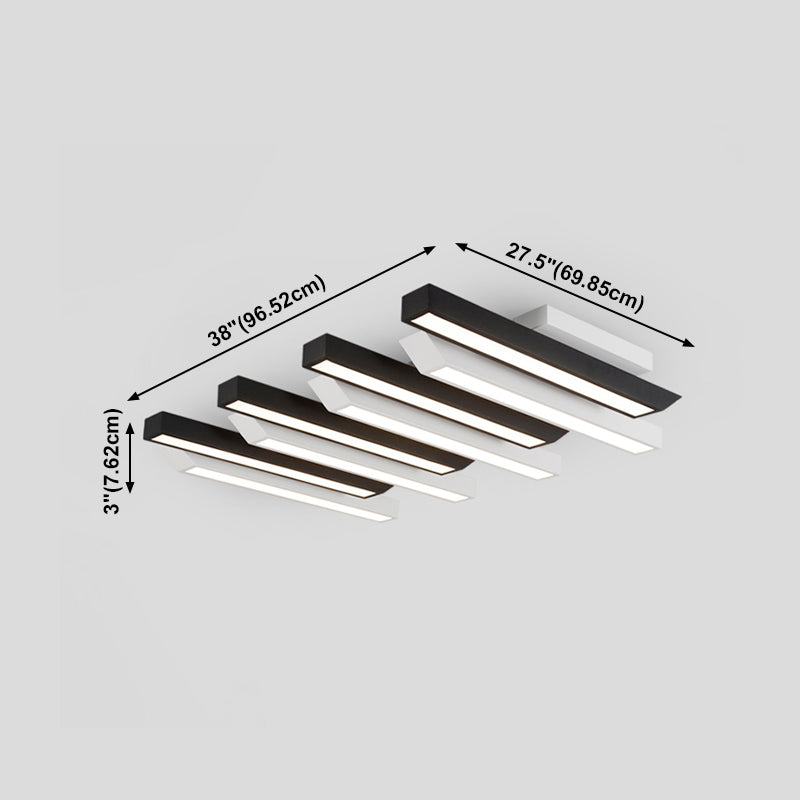 Luminaire de plafond encastré à plusieurs têtes, plafonnier LED contemporain