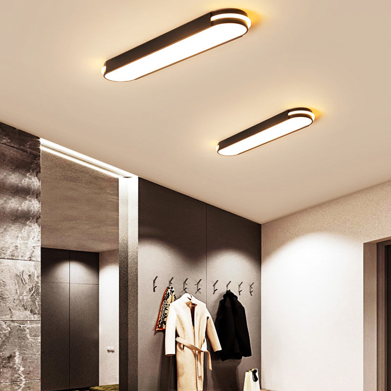 Metal Oval Flush Mount Light Fixture Minimalist Style LED Flush Ceiling Light Fixture