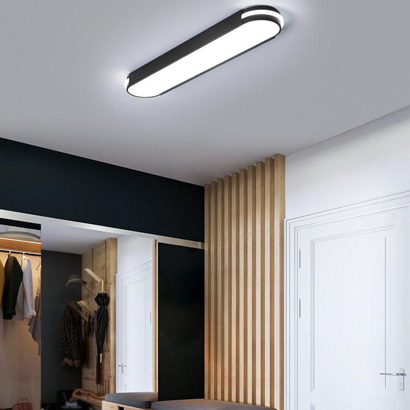 Metal Oval Flush Mount Light Fixture Minimalist Style LED Flush Ceiling Light Fixture