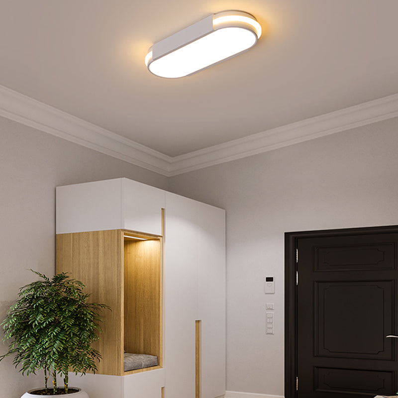 Metal Oval Flush Mount Light Fixture Minimalist Style LED Flush Ceiling Light Fixture