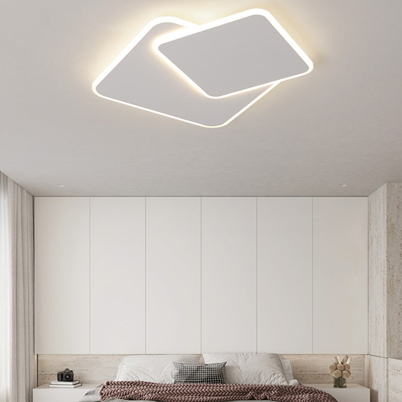 Plafonnier LED carré en métal, style nordique, éclairage d'intérieur, luminaire décoratif de plafond, idéal pour une chambre à coucher