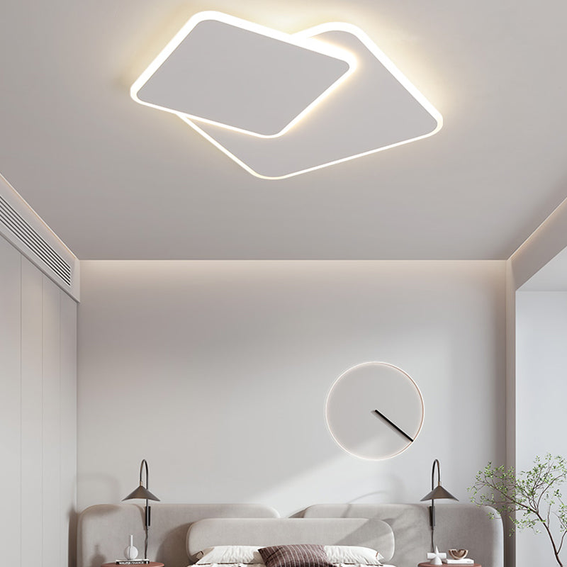 Plafonnier LED carré en métal, style nordique, éclairage d'intérieur, luminaire décoratif de plafond, idéal pour une chambre à coucher