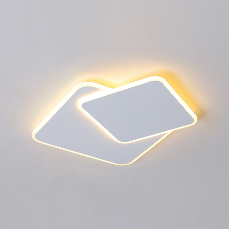 Plafonnier LED carré en métal, style nordique, éclairage d'intérieur, luminaire décoratif de plafond, idéal pour une chambre à coucher