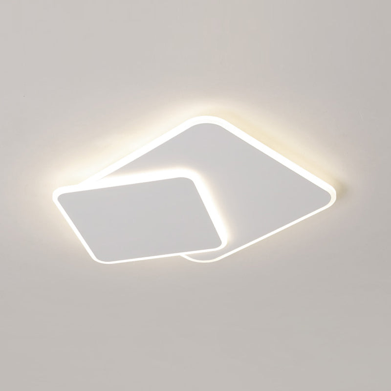 Plafonnier LED carré en métal, style nordique, éclairage d'intérieur, luminaire décoratif de plafond, idéal pour une chambre à coucher