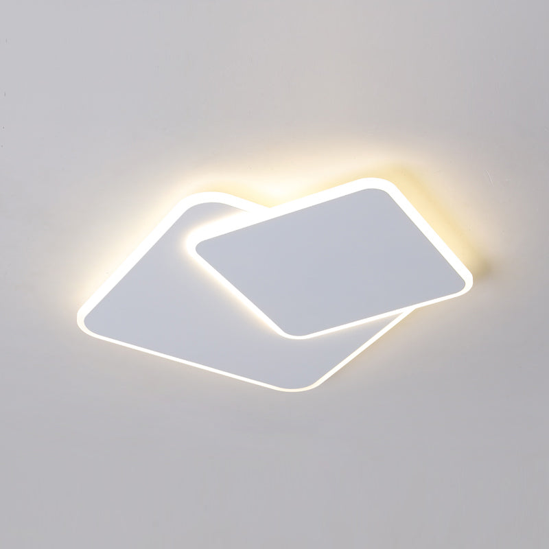 Plafonnier LED carré en métal, style nordique, éclairage d'intérieur, luminaire décoratif de plafond, idéal pour une chambre à coucher