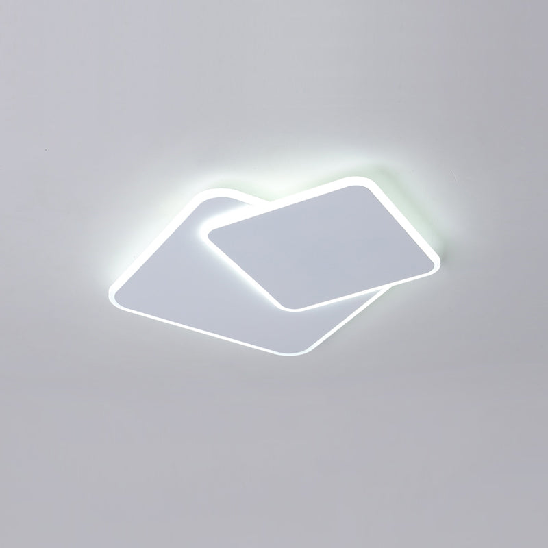 Plafonnier LED carré en métal, style nordique, éclairage d'intérieur, luminaire décoratif de plafond, idéal pour une chambre à coucher