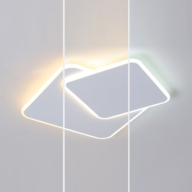 Plafonnier LED carré en métal, style nordique, éclairage d'intérieur, luminaire décoratif de plafond, idéal pour une chambre à coucher