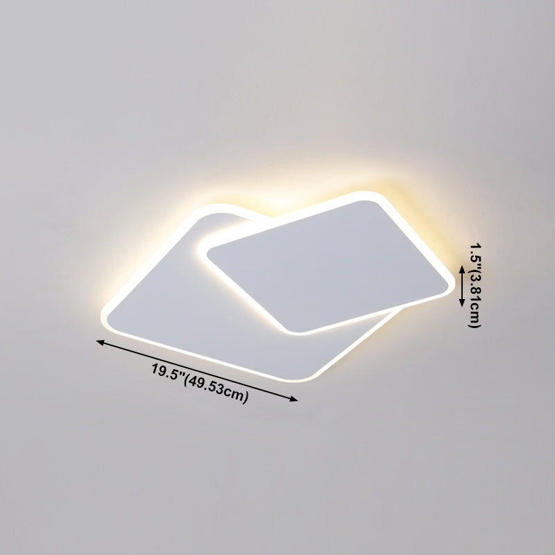 Plafonnier LED carré en métal, style nordique, éclairage d'intérieur, luminaire décoratif de plafond, idéal pour une chambre à coucher
