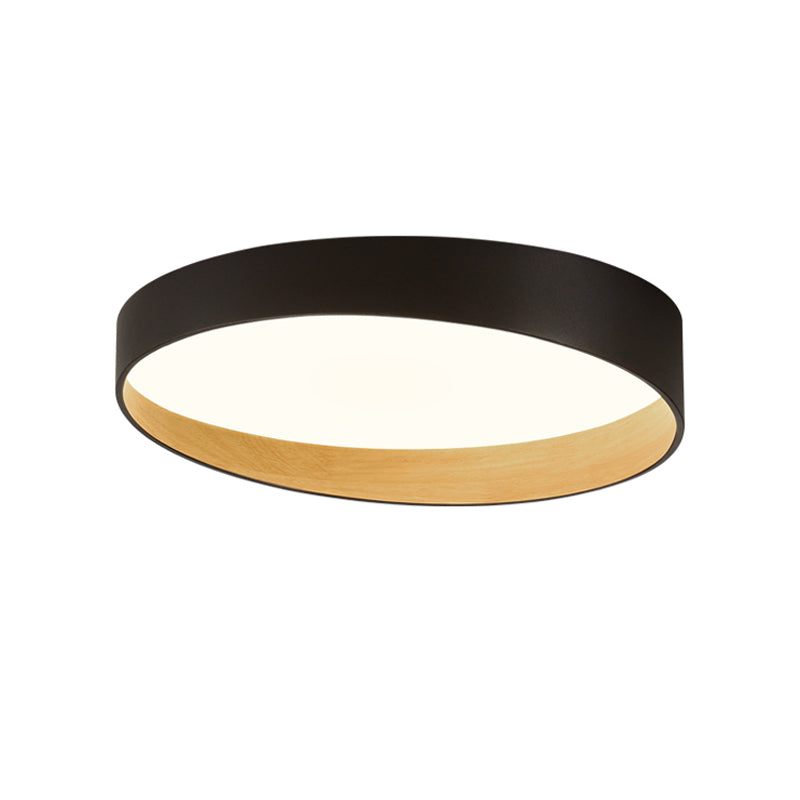 Round Bedroom Ceiling Light Fixture Metal LED Minimalist Style Flush Mount Lighting