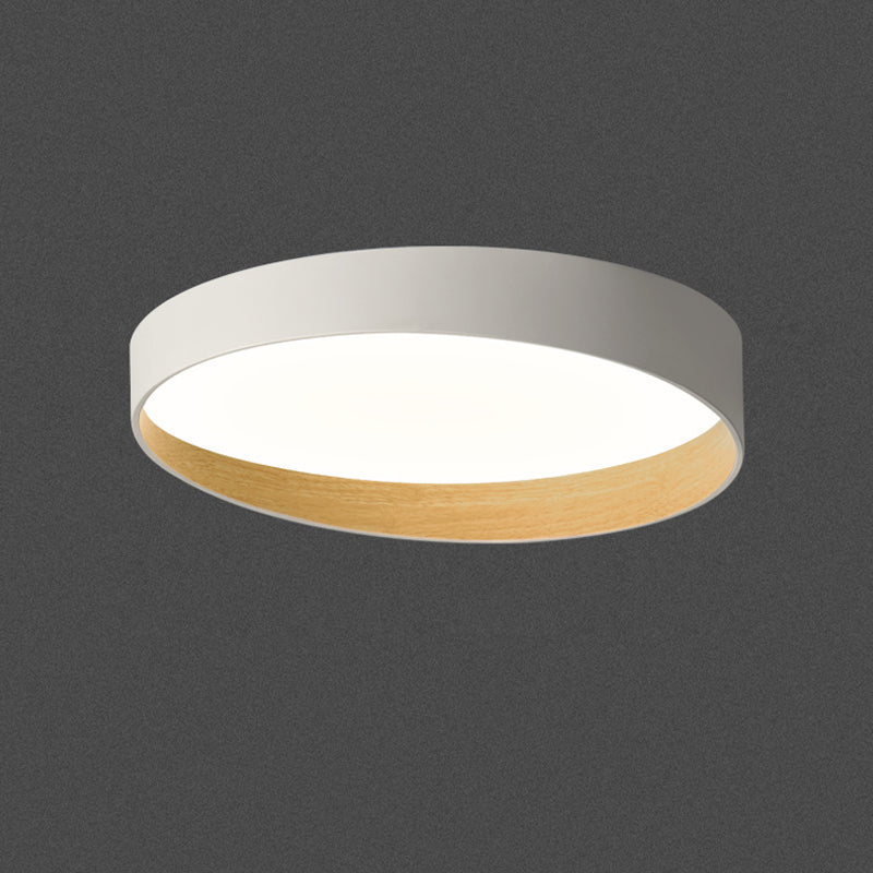 Round Bedroom Ceiling Light Fixture Metal LED Minimalist Style Flush Mount Lighting