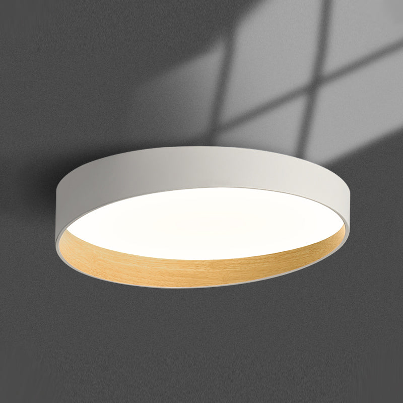 Round Bedroom Ceiling Light Fixture Metal LED Minimalist Style Flush Mount Lighting
