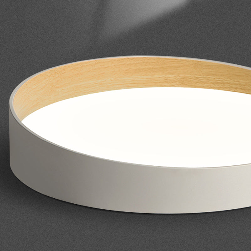 Round Bedroom Ceiling Light Fixture Metal LED Minimalist Style Flush Mount Lighting