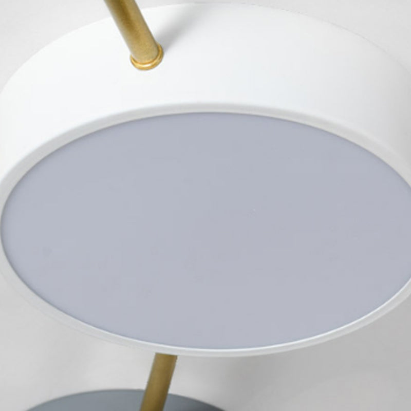 Plafonnier rond macaron à plusieurs têtes pour chambre à coucher avec abat-jour en acrylique