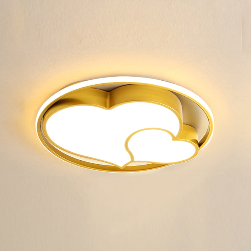 Nordic Heart Shape Ceiling Mount Light 3-Light Bedroom Ceiling Lamps with Acrylic Shade