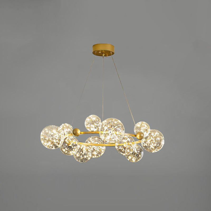 Simple Led Chandelier Light Multi Head Pendant Light with Glass Shade for Living Room