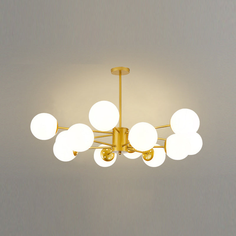 Sitting Room White Glass Chandelier Lighting Fixture Modern Chandelier Pendant Light