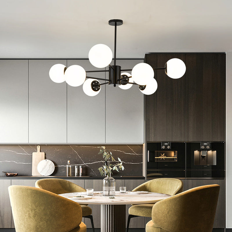 Sitting Room White Glass Chandelier Lighting Fixture Modern Chandelier Pendant Light