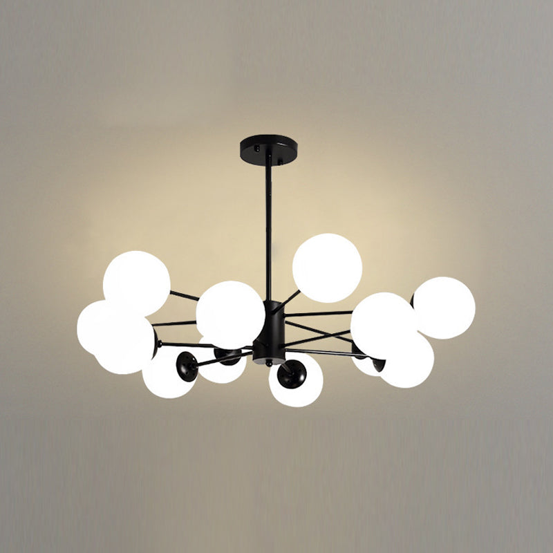 Sitting Room White Glass Chandelier Lighting Fixture Modern Chandelier Pendant Light