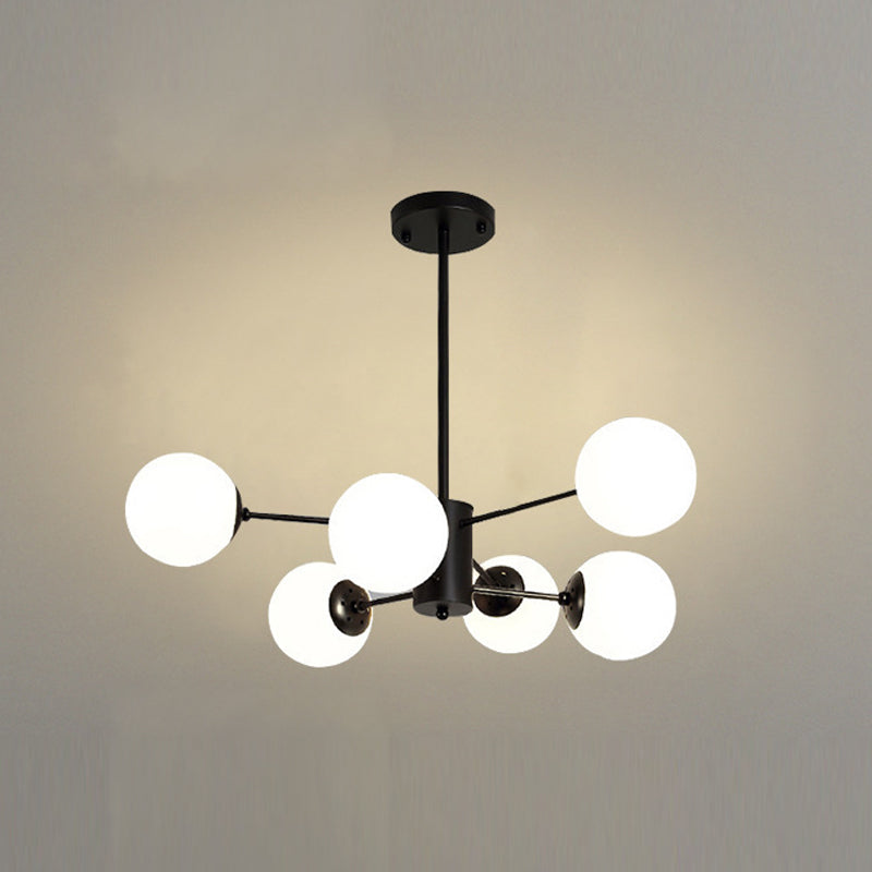 Sitting Room White Glass Chandelier Lighting Fixture Modern Chandelier Pendant Light