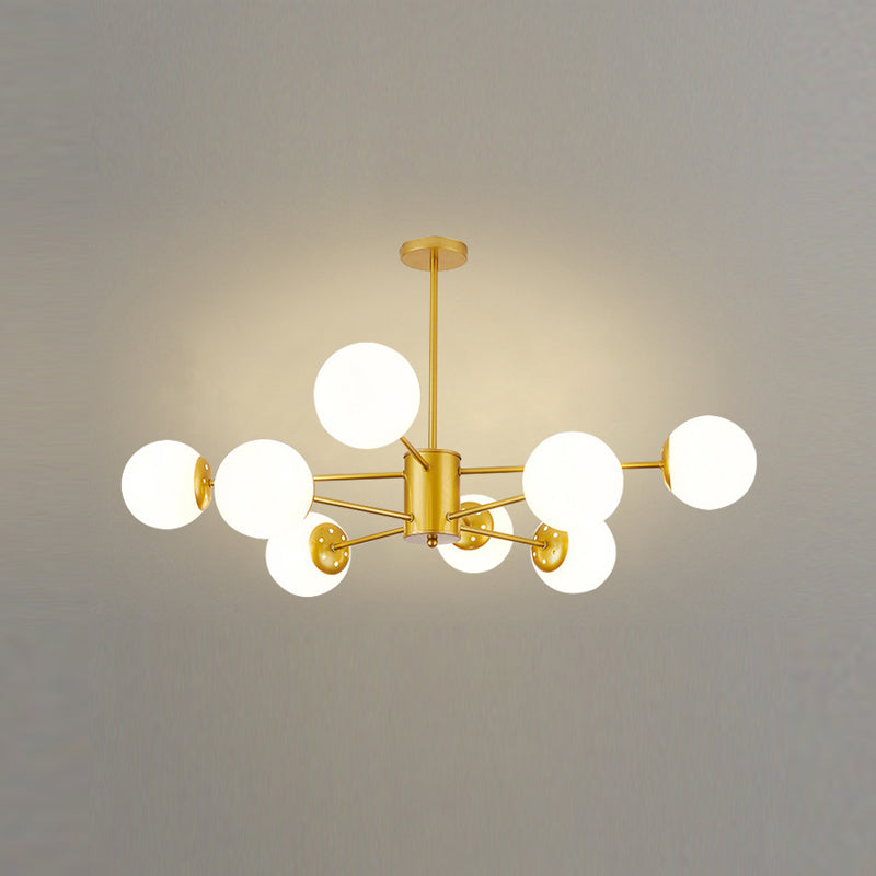 Sitting Room White Glass Chandelier Lighting Fixture Modern Chandelier Pendant Light