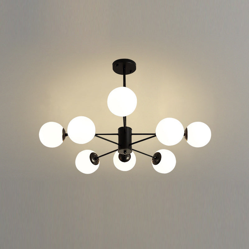 Sitting Room White Glass Chandelier Lighting Fixture Modern Chandelier Pendant Light