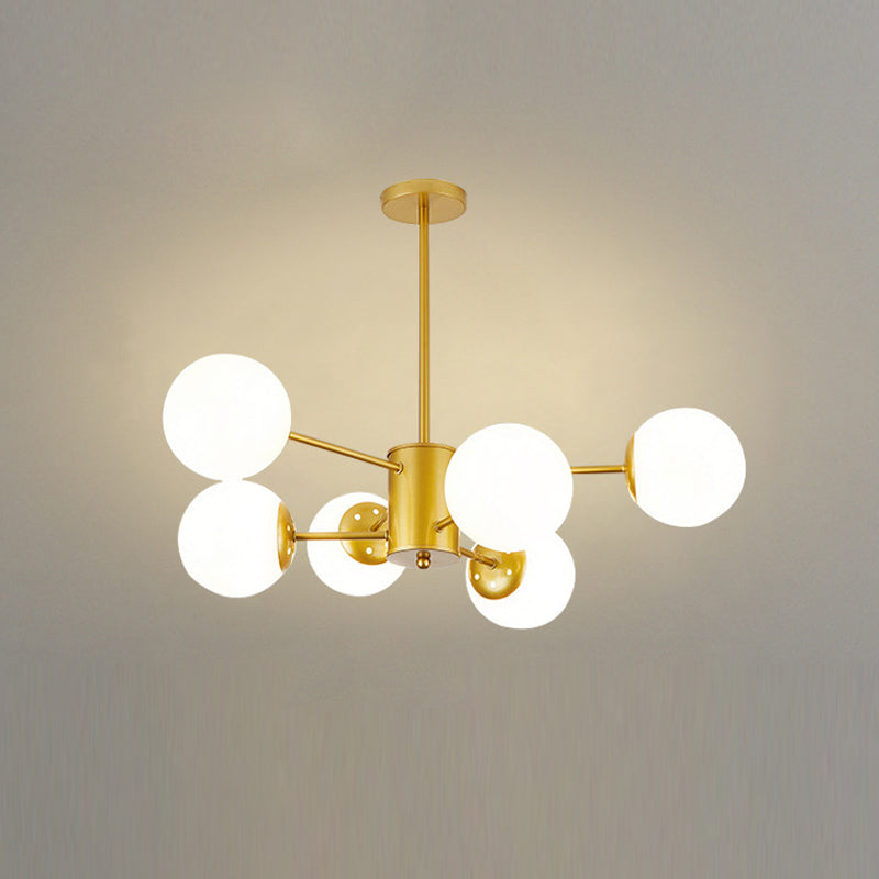 Sitting Room White Glass Chandelier Lighting Fixture Modern Chandelier Pendant Light