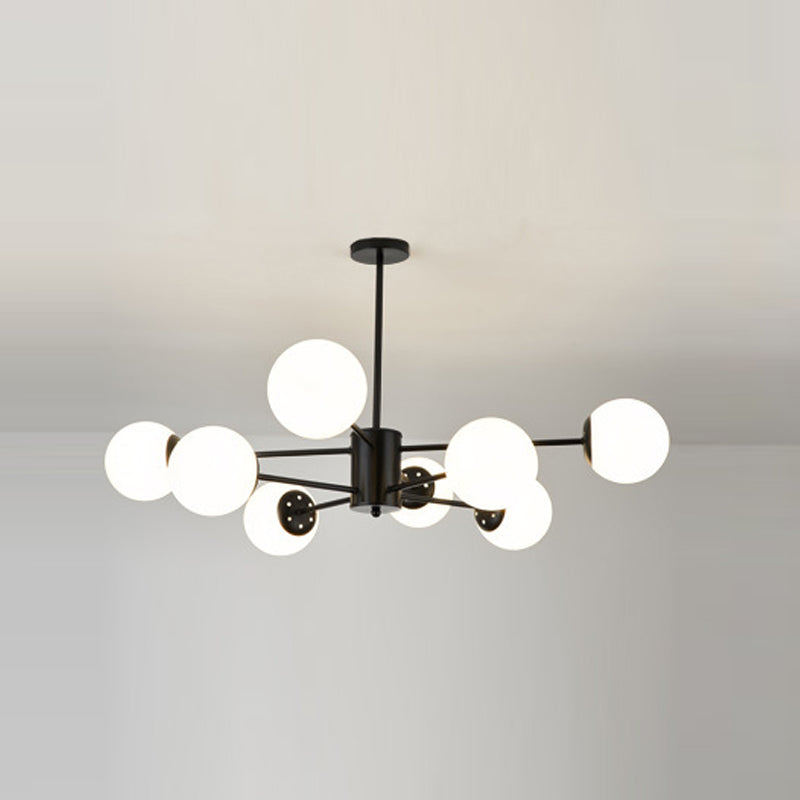 Sitting Room White Glass Chandelier Lighting Fixture Modern Chandelier Pendant Light